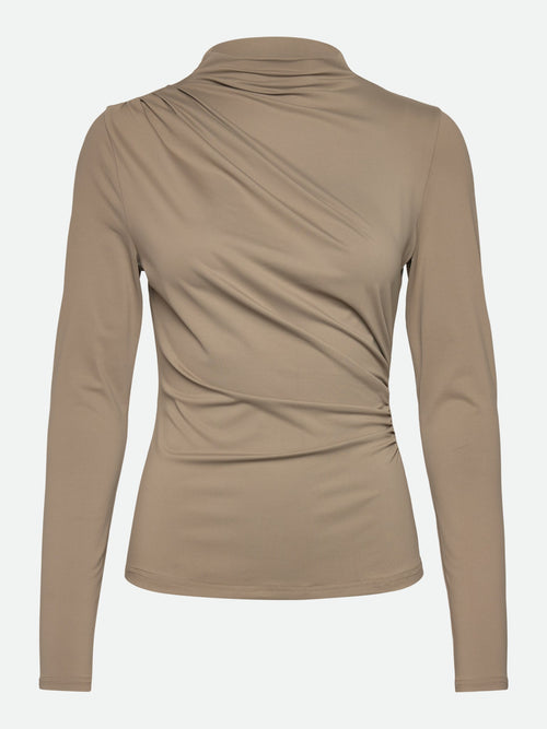 RWBridget LS Turtleneck T-shirt - Walnut, front