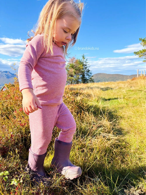 Super Fleece tynn Baselayer sett - Purple 27 KIDS