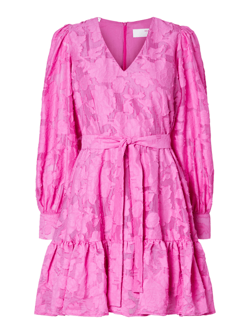 SLFCALLI SADIE LS SHORT V NECK DRESS FF - Phlox Pink Selected Femme