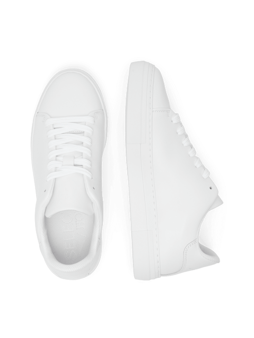 SLHDAVID CHUNKY LEATHER SNEAKER NOOS - White Selected Homme