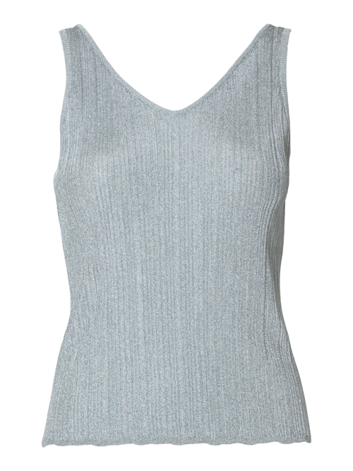 SLFDAGNI SL KNIT RIB TOP - Silver Selected Femme