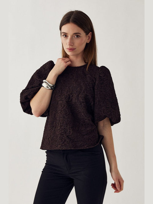 Shelly bluse - chocolate by Noella - Bluse, model front