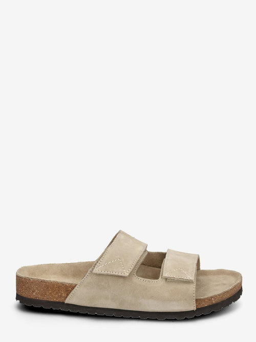 SLHBASTIAN Suede Strap Slider - Sand, side