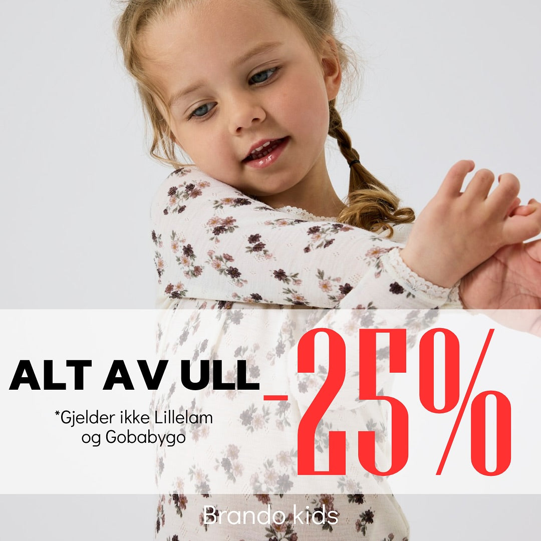Brando Kids: ❄️ Nå får du -25 % på alt av vinterens yttertøy og ull* hos oss. Perfekt for kalde dager! Kom innom og gjør et kupp!☃️

