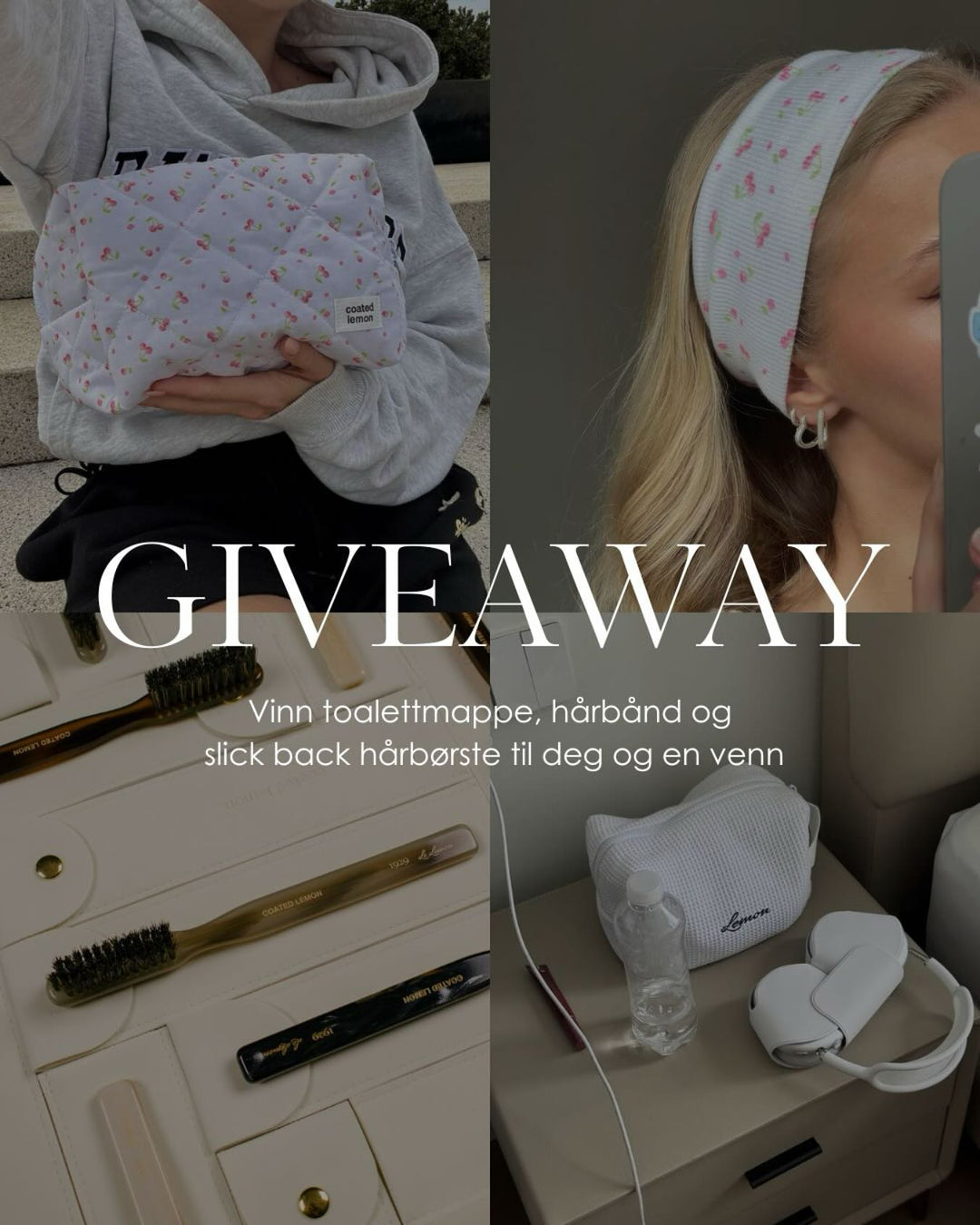 Brando: GIVEAWAY! 🤩 Vinn en toalettmappe, slick back hårbørste og et hårbånd til deg og en venn fra Coated Lemon 🍒
Alt du trenge