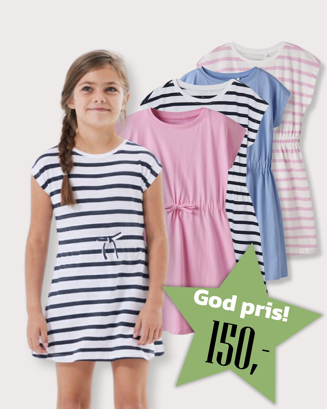 Brando Kids: Supersøte sommerkjoler fra Name it i myk og lett bomull,til god pris!☀️Str.92-116, 140kr og str.122-152, 150kr🌸