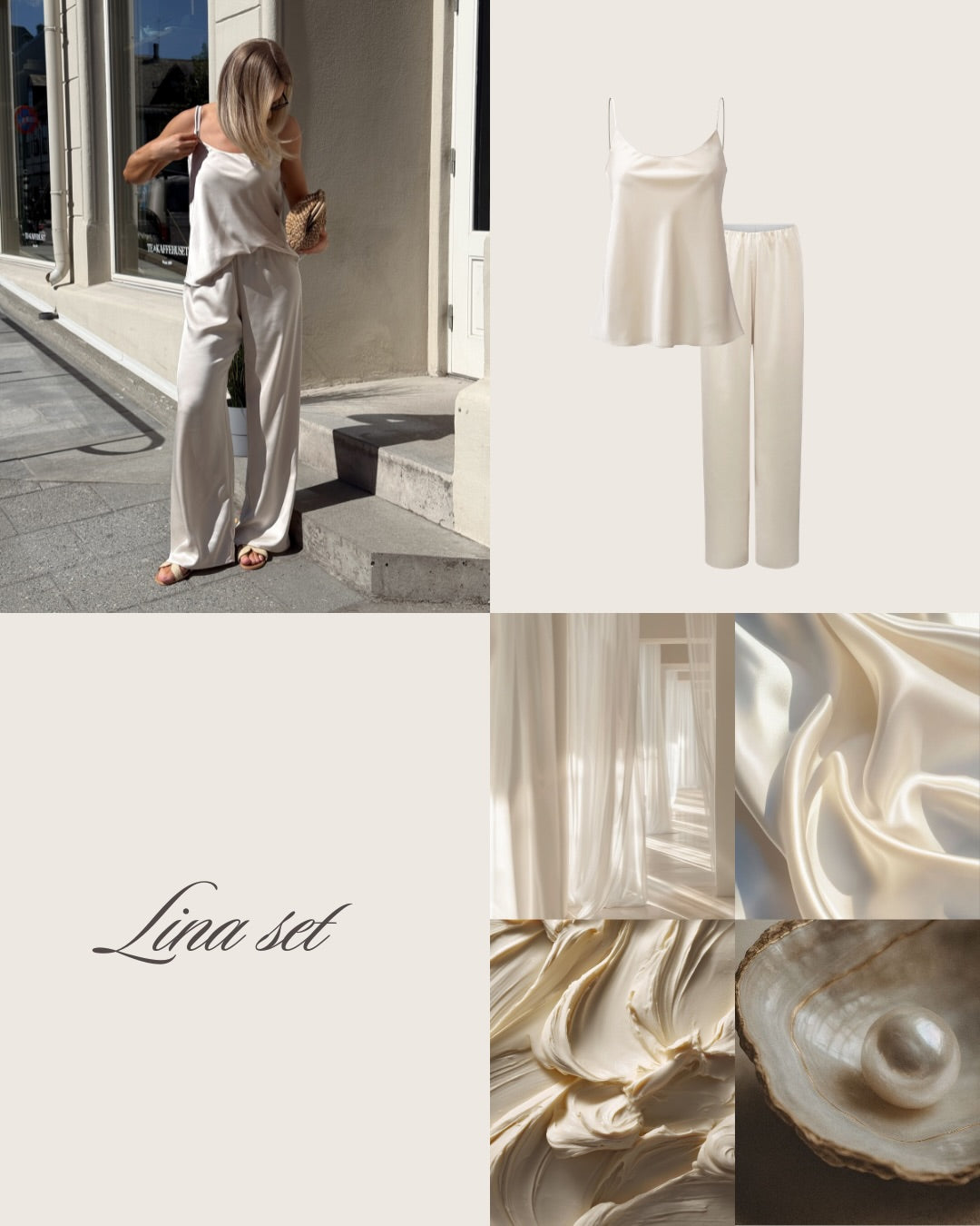 Brando: New in🍨

Nydelig sateng sett fra Helene Studios✨ 

#satin #creme #matchendesett #helenestudios