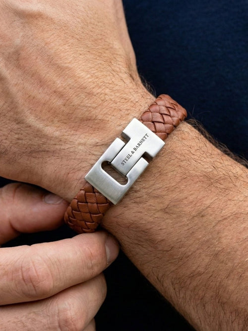 Leather Bracelet Harrison - Peanut by Steel & Barnett - Tilbehør. 2026, 2601, Accessories, Brando, brando-no, Herre, mottatt30dager, Nyhet, SHLP