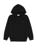 CORE CONTRAST ZIPPER HOODIE - BLACK