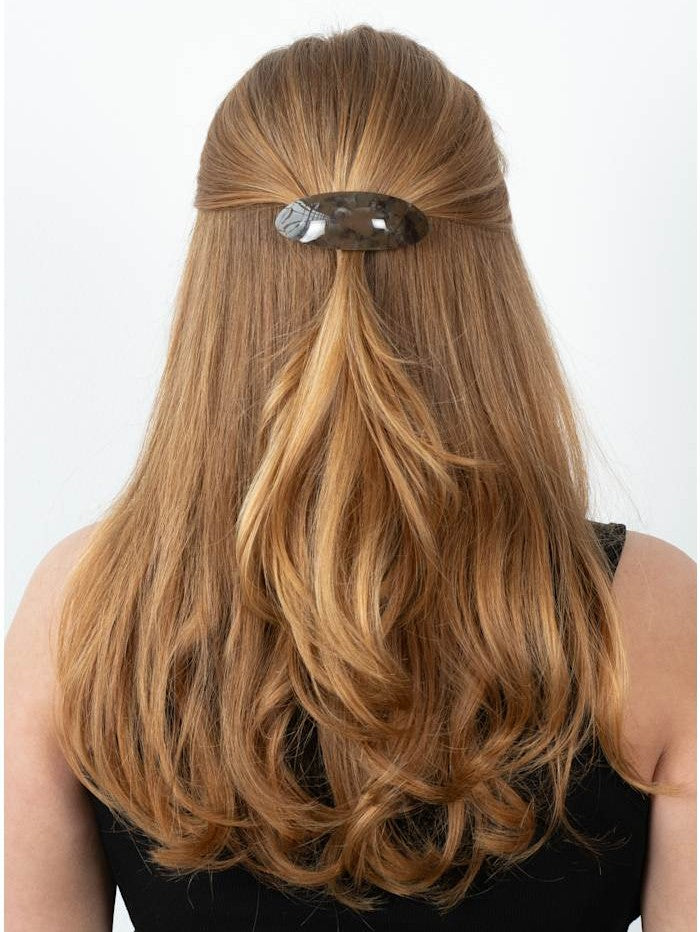 Oval chérie clip - brown