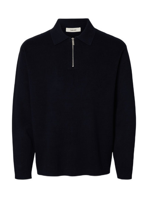 Teller half zip polo - sky captain by Selected Homme - Genser. 2024, 2403, 75%varianter på lager, Aldrihattlager, ansattrabatt, Arkiveres?, Brando, brando-no, Herre, Herreordinær, mottatt30dager, Ordinær, Rabattkode, Selected Homme, SHLP, Sweater