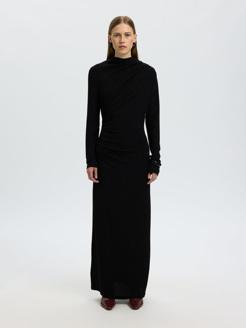 Nori lang kjole - black Selected Femme