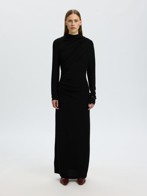 Nori lang kjole - black Selected Femme