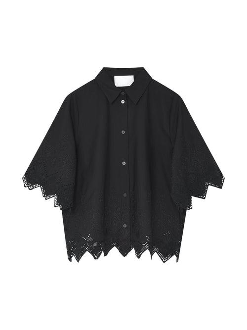 Xioma dreamy poplin skjorte black - produktbilde forfra