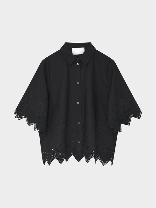 Xioma dreamy poplin skjorte black - produktbilde forfra