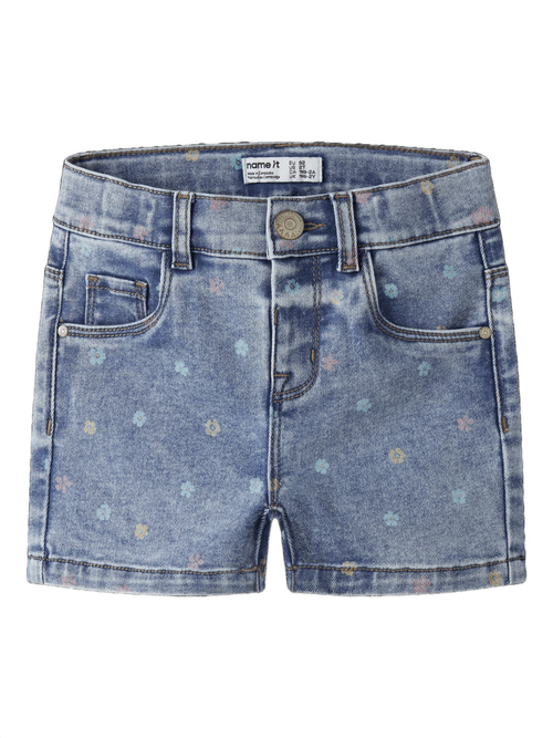 SALLI DENIM SHORTS - Medium Blue Denim by NAME IT - Shorts. 2026, 2601, badge:Kjøp 2 få -20%, Barn, Brando, brando-no, brandokids, Jente, mottatt30dager, SHLP, Shorts
