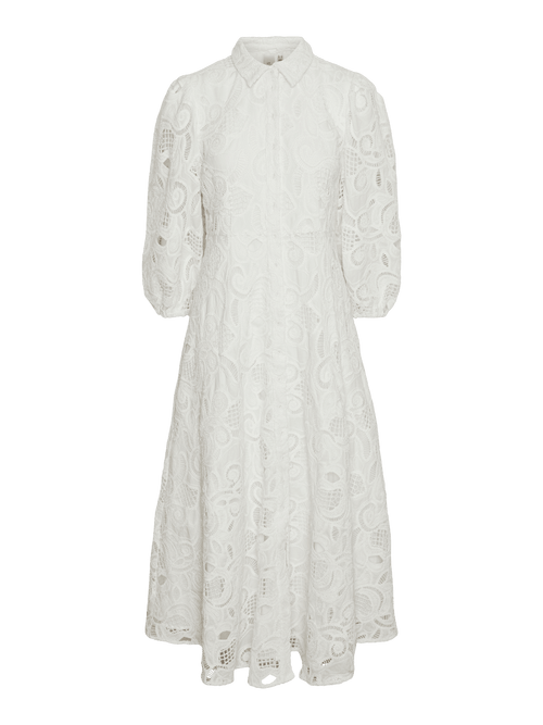 YASHONGI 3/4 ANKLE SHIRT DRESS - Star White YAS