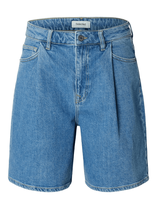 Wide merle denim shorts - Light Blue Denim Selected Femme