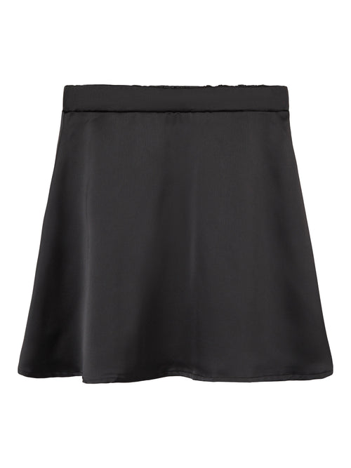 NLFSATIN SHORT SKIRT - Black LMTD