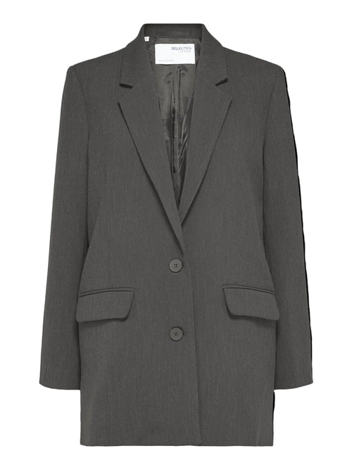 SLFRITA LS RELAXED BLAZER DGM NOOS - Dark Grey Melange Selected Femme