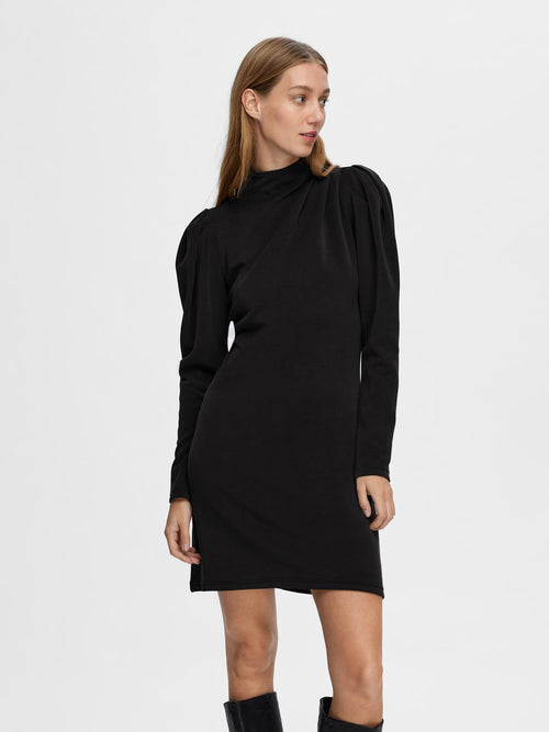 SLFFENJA LS SHORT DRESS - Black Selected Femme