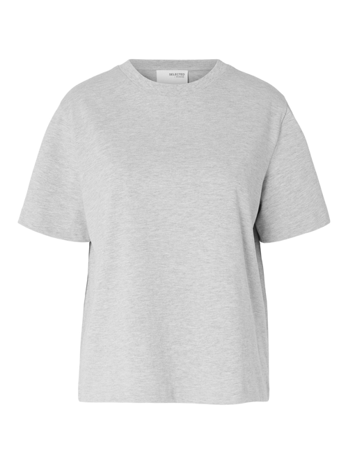 SLFESSENTIAL SS BOXY TEE NOOS - Light Grey Melange Selected Femme